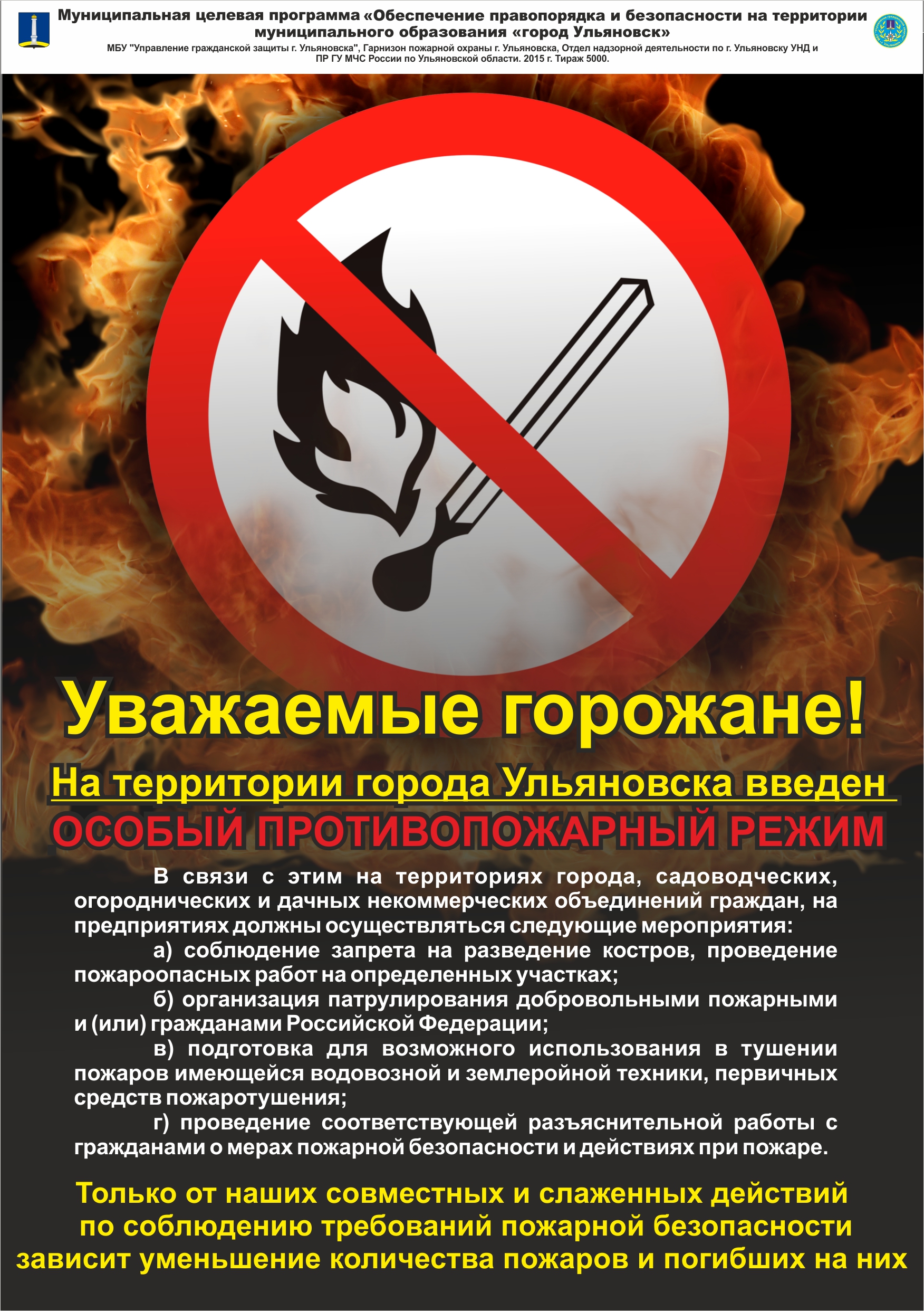 На территории Ульяновска вводится особый противопожарный режим.